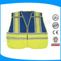 Azul 100% tecido de malha de poliéster reflexivo Safety Vest